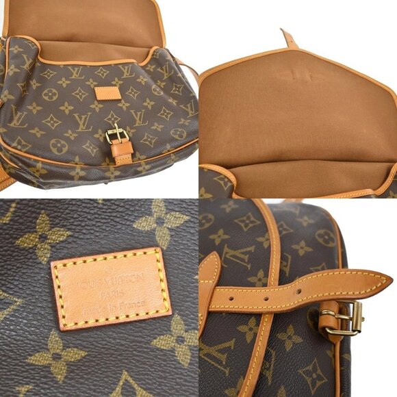 LOUIS VUITTON Logo Saumur 30 Shoulder Bag Monogram Leather Brown - Picture 14 of 15